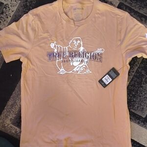 True Religion Men's Beige Graphic Tee